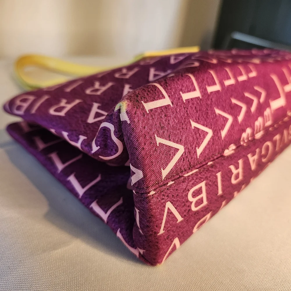 Bvlgari Logo Canvas & Leather Shoulder Bag Purple & Yellow Bulgari - Picture 7 of 16